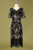 Load image into Gallery viewer, 1920s Black Sequins Flapper Dress