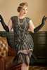 Load image into Gallery viewer, Golden Sequins 1920s Plus Size Dress with Fringes