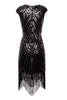 Load image into Gallery viewer, Champagne Sequin Fringe Flapper Dress