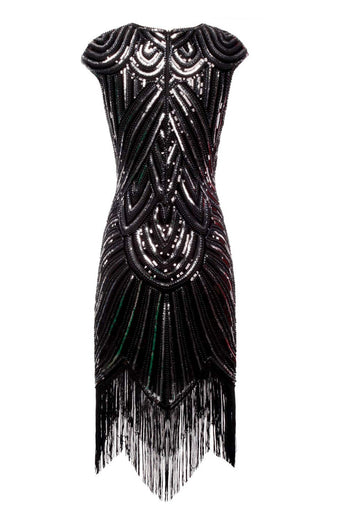 Gold Gatsby Glitter Fringe 1920s Dress