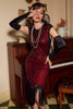 Load image into Gallery viewer, Black Gatsby Glitter Fringe 1920s Dress