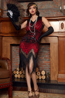 Load image into Gallery viewer, Royal Blue Glitter Fringe Gatsby 1920s Flapper Dress
