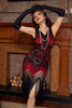 Load image into Gallery viewer, Black and Silver Sequin 1920s Dress