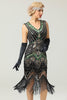 Load image into Gallery viewer, Black and Green Sequin 1920s Dress