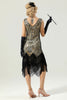 Load image into Gallery viewer, Ivory Sequins Glitter Fringe 1920s Dress