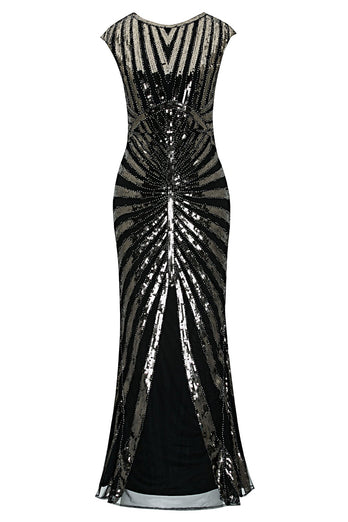 Green Mermaid 1920s Sequined Flapper Dress