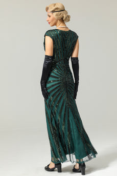 Green Mermaid 1920s Sequined Flapper Dress