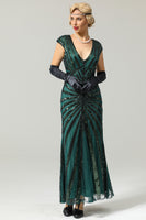 Load image into Gallery viewer, Green Mermaid 1920s Sequined Flapper Dress