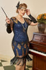 Load image into Gallery viewer, Blue Fringes Sequin Plus Size 1920s Dress
