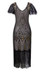 Load image into Gallery viewer, Black and Gold Sequin 1920s Dress