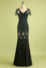 Load image into Gallery viewer, Black and Gold Long Sequin 1920s Dress