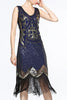 Load image into Gallery viewer, Black 1920s Fringe Sequin Flapper Dress