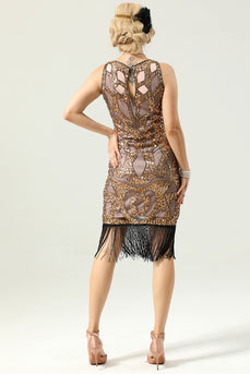 Golden 1920s Gatsby Dress