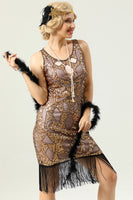 Load image into Gallery viewer, Golden 1920s Gatsby Dress