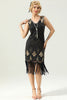 Load image into Gallery viewer, Apricot Sequin Fringe Bodycon 1920s Dress
