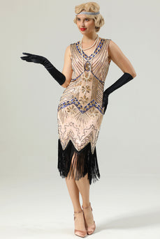 Pink 1920s Sleeveless Gatsby Dress
