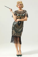 Load image into Gallery viewer, Green Sequin 1920s Dress