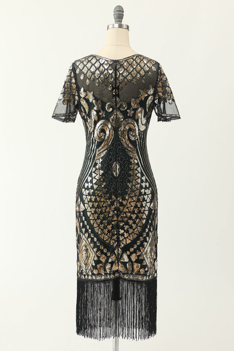 Load image into Gallery viewer, Green Sequin 1920s Dress