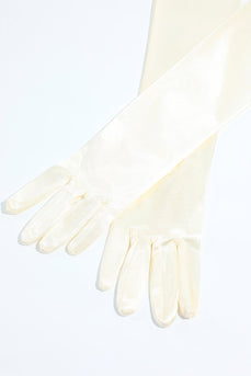 White 1920s Party Gloves