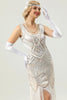 Load image into Gallery viewer, 1920 Retro White Sequins Fringe Dress