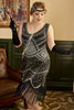 Load image into Gallery viewer, Black Sequins Fringes Plus Size 1920s Flapper Dress