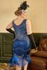 Load image into Gallery viewer, Royal Blue Plus Size 1920s Dress With Tassel