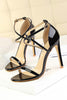 Load image into Gallery viewer, Black Stiletto Sandals