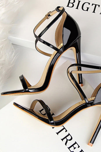 Black Stiletto Sandals