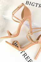 Load image into Gallery viewer, Black Stiletto Sandals