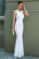 Load image into Gallery viewer, White Mermaid Formal Dress