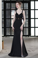 Load image into Gallery viewer, Black Mermaid Long Formal Dress