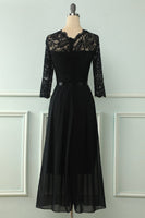 Load image into Gallery viewer, Green Lace Mothet Of The Bride Dress with Long Sleeves