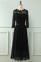 Load image into Gallery viewer, Green Lace Mothet Of The Bride Dress with Long Sleeves