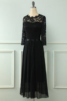 Load image into Gallery viewer, Green Lace Mothet Of The Bride Dress with Long Sleeves