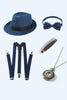 Load image into Gallery viewer, Red 1920s Accessories Set for Men