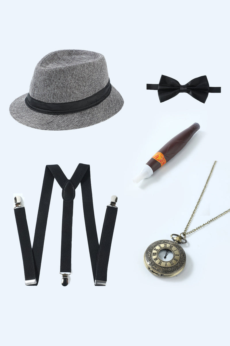 Load image into Gallery viewer, White 1920s Accessories Set for Men