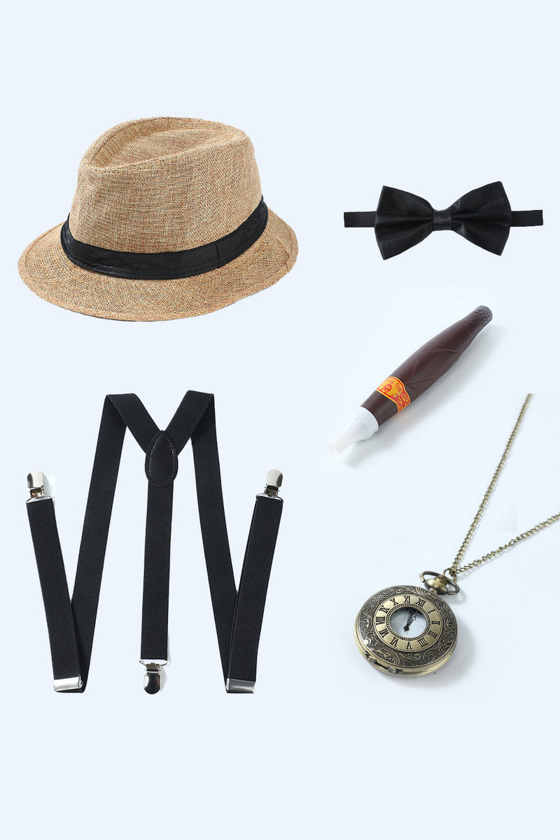Load image into Gallery viewer, Red 1920s Accessories Set for Men