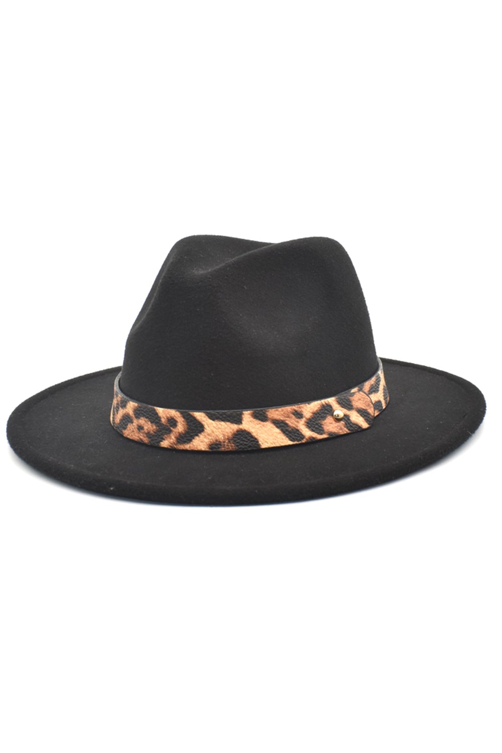 Black Leopard Printed Vintage 1920s Bowler Hat
