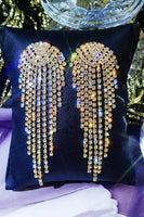 Load image into Gallery viewer, Gold Rhinestone Drop Earrings