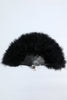 Load image into Gallery viewer, Gatsby Black Feather Folding Fan