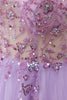 Load image into Gallery viewer, Tulle Light Blue Long Formal Dress with Beading