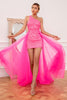 Load image into Gallery viewer, Hot Pink Detchable Train Formal Dress