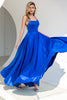 Load image into Gallery viewer, Royal Blue Backless Satin Formal Dress
