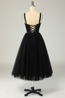 Princess A Line Sweetheart Black Party Dress