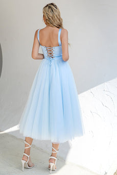 A Line Sweetheart Sky Blue Formal Party Dress