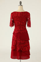 Load image into Gallery viewer, Dark Red Two Piece Mother of the Bride Dress with Lace