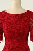 Load image into Gallery viewer, Dark Red Two Piece Mother of the Bride Dress with Lace