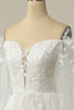 Load image into Gallery viewer, Luxurious A Line Off the Shoulder White Wedding Dress with Appliques