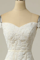 Load image into Gallery viewer, Mermaid Off the Shoulder White Wedding Dress with Appliques