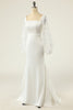 Load image into Gallery viewer, White Mermaid Long Sleeves Wedding Dress